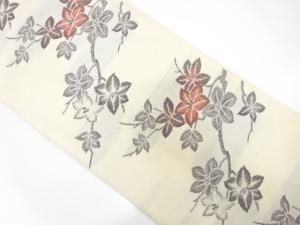 アンティーク　枝花模様織り出し名古屋帯